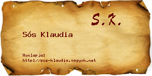 Sós Klaudia névjegykártya