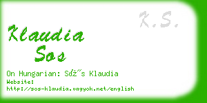 klaudia sos business card